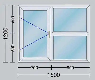 ابعاد استاندارد پنجره دوجداره اتاق خواب و آشپزخانه